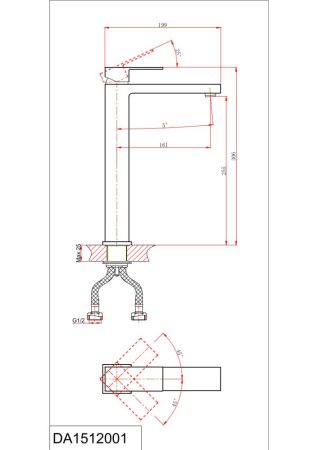 Смеситель D&K для раковины высокий Bayern.Liszt (DA1512001), артикул DA1512001