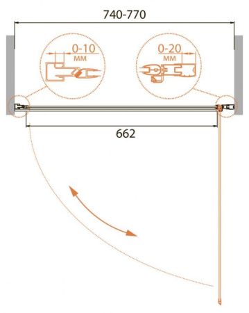 Душевая дверь в нишу CEZARES RELAX-B-1, артикул RELAX-B-1-70-C-Bi