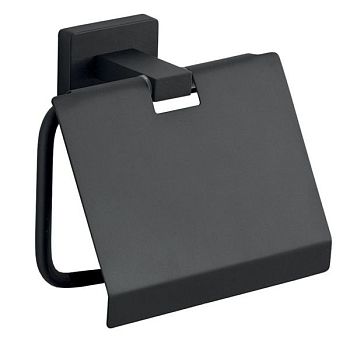 Gedy Atena, бумагодержатель с крышкой, цвет черный матовый