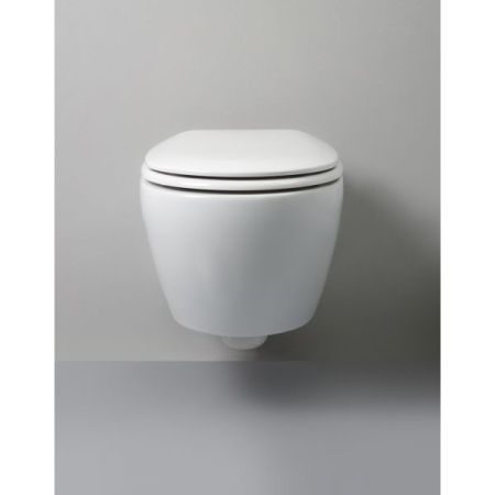 White Ceramic Basic, подвесной безободковый унитаз c крепежом, 50x36x26h см, цвет серый матовый, артикул W0203FM