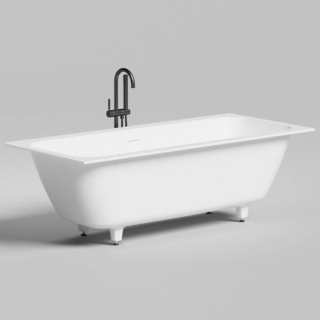 Salini ORLANDA AXIS KIT Встраиваемая ванна на ножках 1800х800х600мм, "Up&Down",белый, сифон, интегрированный слив-перел мат-л: S-Sense,  белый глянцев, артикул 103312G