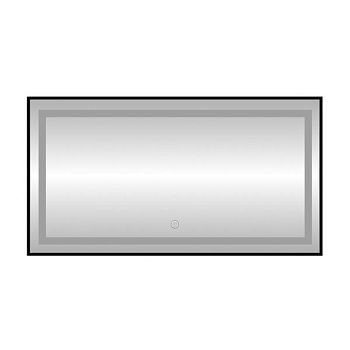 Зеркало с подсветкой LED Fixsen FX-2100B прямоугольное 100х80 см, черное