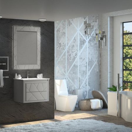 Мебель для ванной Луиджи 70 серый матовый Opadiris Серый, артикул 