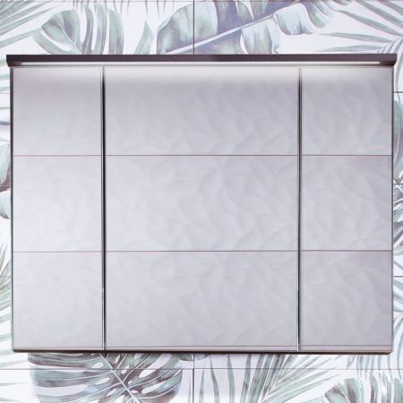 Зеркальный шкаф Бриклаер Кристалл 95 с подсветкой Ясень Анкор темный, артикул 4627125414923