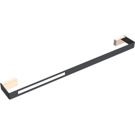 Полотенцедержатель длинный черный/золото серия Q, артикул 10942-G-B