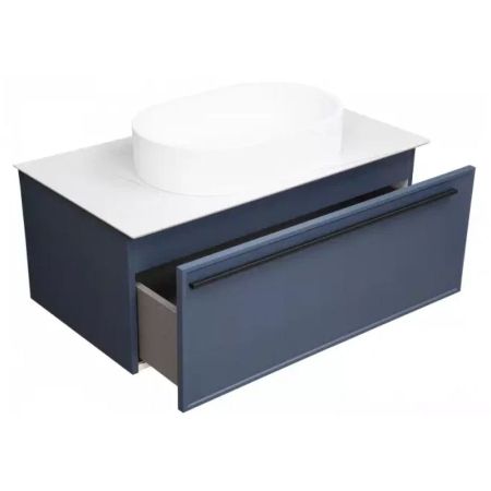 Тумба под раковину подвесная La Fenice Elba FNC-01-ELB-BG-80, синяя, артикул FNC-01-ELB-BG-80