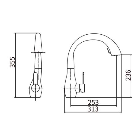 Смеситель для кухни FASHUN A56016, сатин, артикул A56016