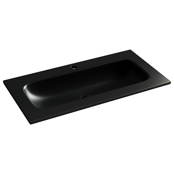 Раковина накладная мебельная Ceramicanova Грация (Grace) прямоугольная 910x457x137 с отверстием под смеситель цвет черный матовый CN7019MB