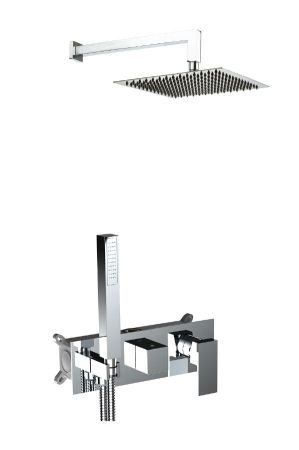 AQG Bold, душевой комплект EC240 на 2-3 потребителя, с настенным кронштейном, цвет хром, артикул 19BOLEC24002