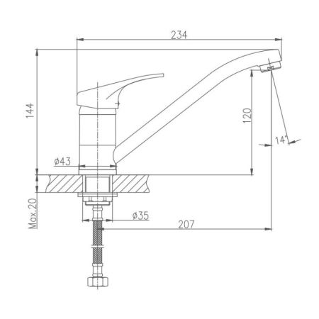 Смеситель для кухни Haiba HB4913, хром, артикул HB4913