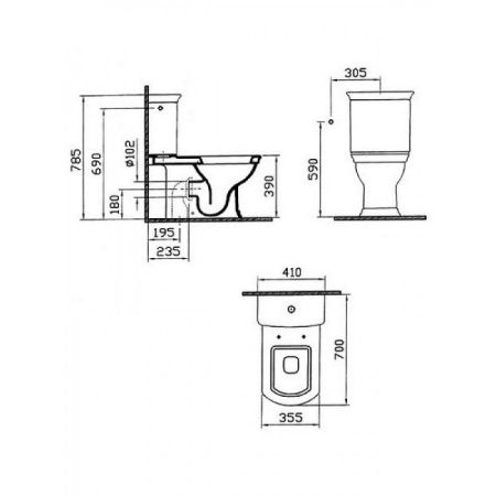 Комплект унитаза Serenada с бидеткой, сиденье с микролифтом, механизм Geberit, артикул 9722B003-7205