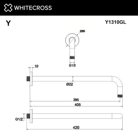 Кронштейн душевой настенный WHITECROSS Y1310GL (золото), артикул Y1310GL