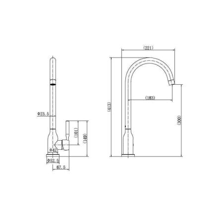 Смеситель для кухни FASHUN A54023, хром