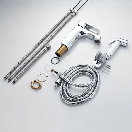 Смеситель для раковины с гигиеническим душем Raffine F171, хром, артикул F171