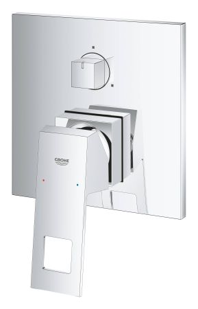 Внешняя часть смесителя для ванны GROHE Eurocube с переключателем на 3 положения, хром (24094000), артикул 24094000