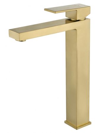 Смеситель для раковины высокий WONZON & WOGHAND CUBE, Брашированное золото (WW-88239016-BG), артикул WW-88239016-BG