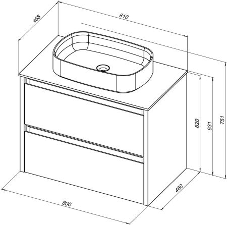 Тумба под раковину Allen Brau Fantasy 80 1.11001.PWM 2.0 папирус матовый, артикул 1.11001.PWM 2.0