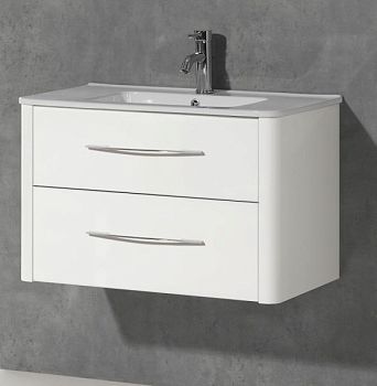 IBX ASUN, тумба под раковину 100 см, 2 ящика с ручками, цвет капучино глянцевый лак