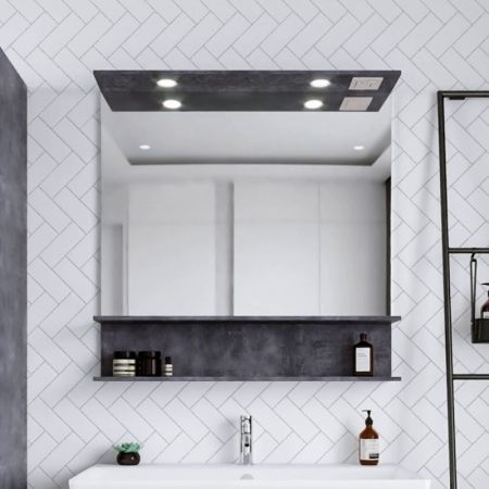 Зеркало Бриклаер ЧИЛИ 90 см, цемент, артикул 4627125415180