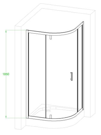 Душевой уголок Royal Bath RB HKV-C-CH 90х90х185 (рифленое), артикул RBHKV90-C-CH
