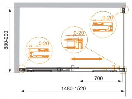 Душевой уголок CEZARES PREMIER-SOFT-AH-1