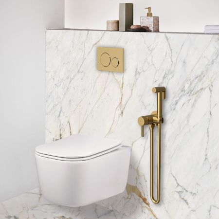 Гигиенический душ VHFW-101BG из латуни в комплекте со смесителем, брашированное золото, артикул VHFW-101BG