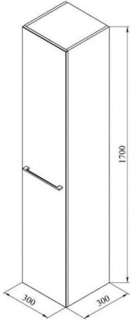 Шкаф-пенал De Aqua Тока 1S 30 R белый, артикул 00167335