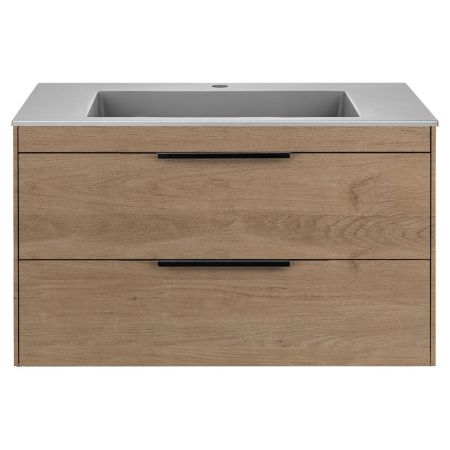 База под раковину Chiara 2D 800 подвесная, 2 выкатных ящика soft-close, N.Oak, артикул VMC-2C2800NO