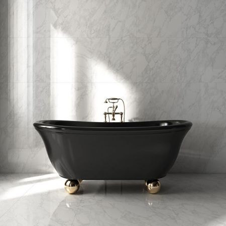 Devon Aurora Bijoux Ванна 171х87хh74 см, отдельностоящая, ножки Sfera - цвет золото светлое, цвет ванны черный глянцевый снаружи и внутри