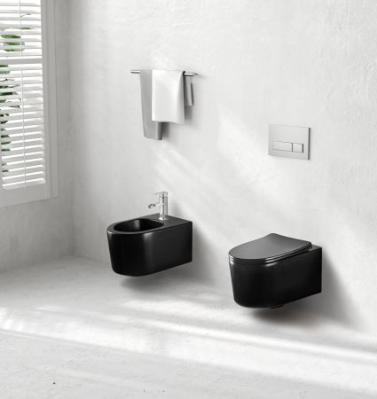 Биде подвесное AQUATEK МИЯ AQ1004-MB, 490*370*300 мм, цвет черный матовый, артикул AQ1004-MB