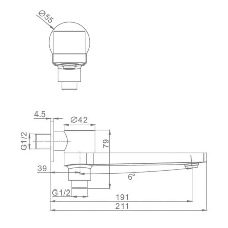 Излив с функцией переключения Raglo R473.75.03, золотой сатин