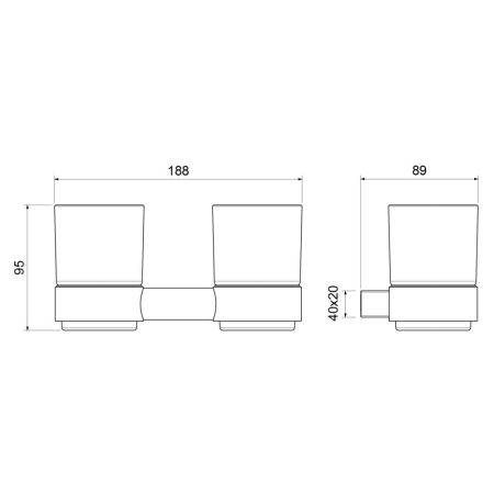 Стакан для зубных щеток двойной Timo Luiro хром (18534/00), артикул 18534/00