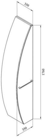 Шкаф-пенал De Aqua Эскалада RS1 L белый