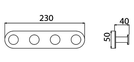 Вешалка-4 крючка Timo Saona 13015/00 хром, артикул 13015/00