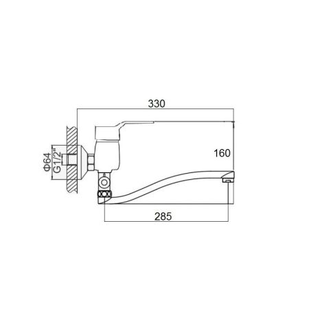 Смеситель для ванны D-Lin D140403, хром, артикул D140403