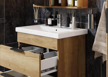 Тумба Onika Легран 60 подвесная, дуб галифакс (ум. Фостер 60), артикул 106117