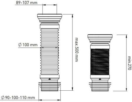 Гибкая подводка для выпуска унитаза Aquanet, артикул 00342072