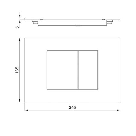 ALMAR Клавиша двойного смыва для бачков Geberit/TECE, цвет черный глянцевый PVD, артикул E330001.DB