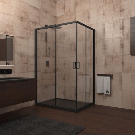 Душевой уголок Rovigo 100x80x195Прозрачноечерный RV14-10080PR-01-19C1