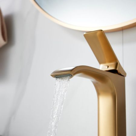 Смеситель для раковины Shevanik S4001G, золотой сатин