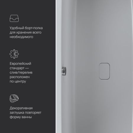 W84A-170-070W-A Func Ванна акриловая 170х70, артикул W84A-170-070W-A