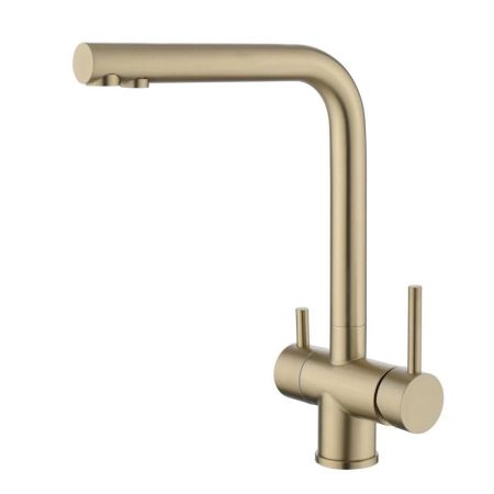 Смеситель для кухни с подключением фильтра воды Fmark FS1362C, матовое золото