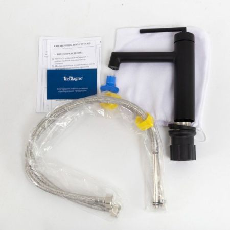 ACQUA Смеситель для раковины без донного клапана, черный ACQUA-LVM-NERO, артикул ACQUA-LVM-NERO