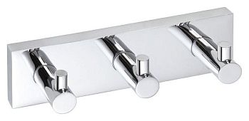 Вешалка-планка Beta с 3-мя крючками 185x55x50мм, хром