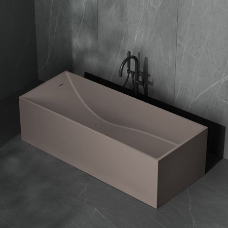 Ванна, DEA Design, Modern, ширина, мм-1800, глубина, мм-760, высота, мм-580, водоизмещение (л)-410, тип установки-отдельностоящий, форма-прямоугольная, панель-есть, материал-Solid surface, цвет-Grey Brown, артикул DD8607 1800 6