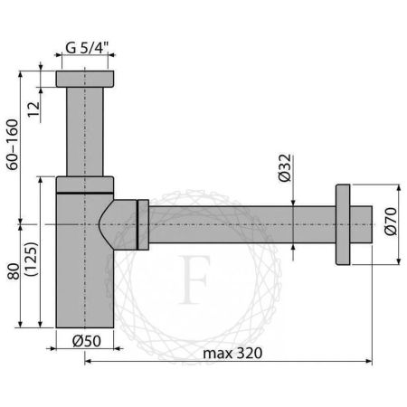Сифон для раковины FILARETE FL70BR, бронза, артикул FL70BR