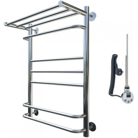 Электрический полотенцесушитель Тругор Идеал Комби 3 П элТЭН 80x50 с полкой Хром, артикул Идеал/комби3/элТЭН8050П