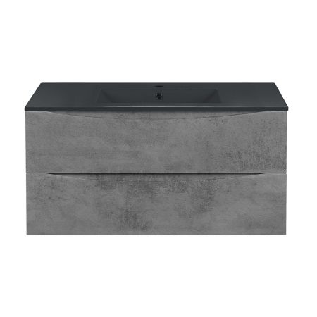 База под керамическую раковину Mia 1000 подвесная, 2 выкатных ящика soft close, Beton, артикул VMC-2MC100BT