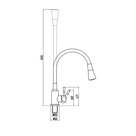 Смеситель для кухни с гибким изливом и режимом душ Savol S-3002QM-06, графит, артикул S-3002QM-06