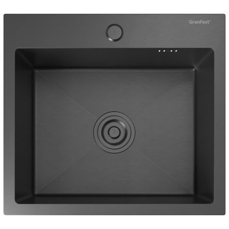 Кухонная мойка GranFest 4844, графит, артикул 4844 PVD графит